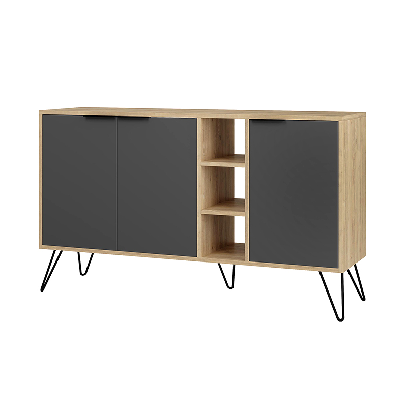 Μπουφές Clara Megapap χρώμα sapphire oak - ανθρακί 142x35,6x83εκ. - Image 2