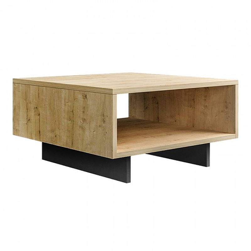 Τραπεζάκι σαλονιού Hola Megapap χρώμα sapphire oak - ανθρακί 60x60x32εκ. - Image 5