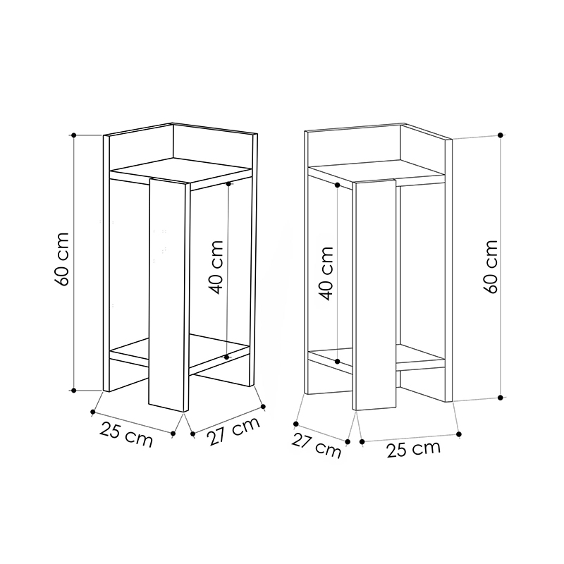 Κομοδίνο Elos Megapap σετ 2 τεμαχίων χρώμα sapphire oak - ανθρακί 25x27x60εκ. - Image 4