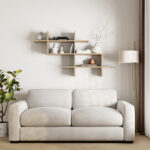 Ραφιέρα τοίχου Halic Megapap χρώμα sapphire oak 150x22x82εκ.