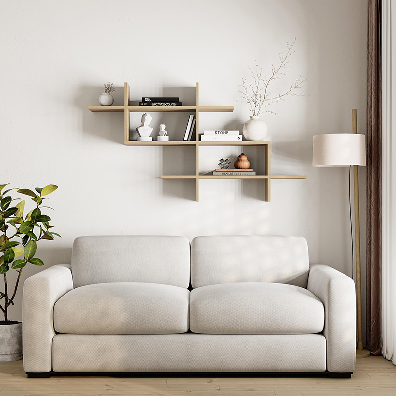 Ραφιέρα τοίχου Halic Megapap χρώμα sapphire oak 150x22x82εκ.