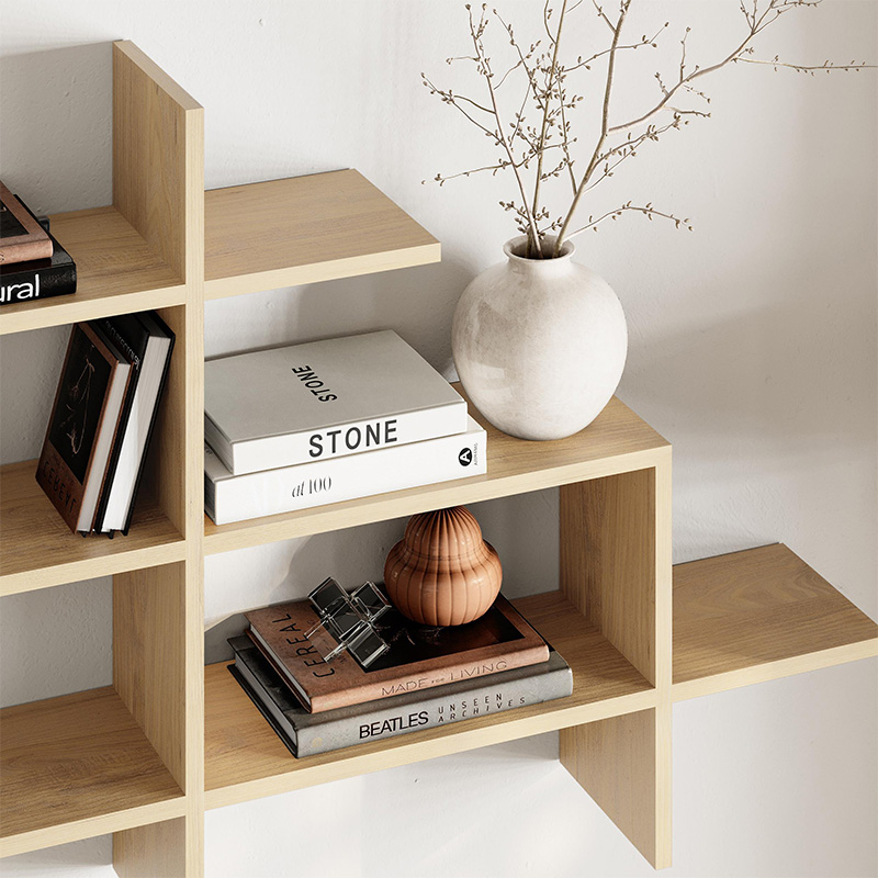 Ραφιέρα τοίχου Halic Megapap χρώμα sapphire oak 150x22x82εκ. - Image 2