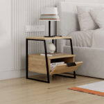 Κομοδίνο Pal Megapap χρώμα sapphire oak 45x40x50εκ.