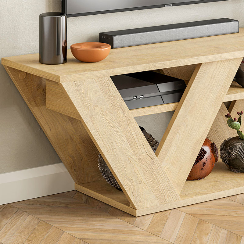 Έπιπλο τηλεόρασης Pipralla Megapap χρώμα sapphire oak 110x30x40εκ. - Image 2