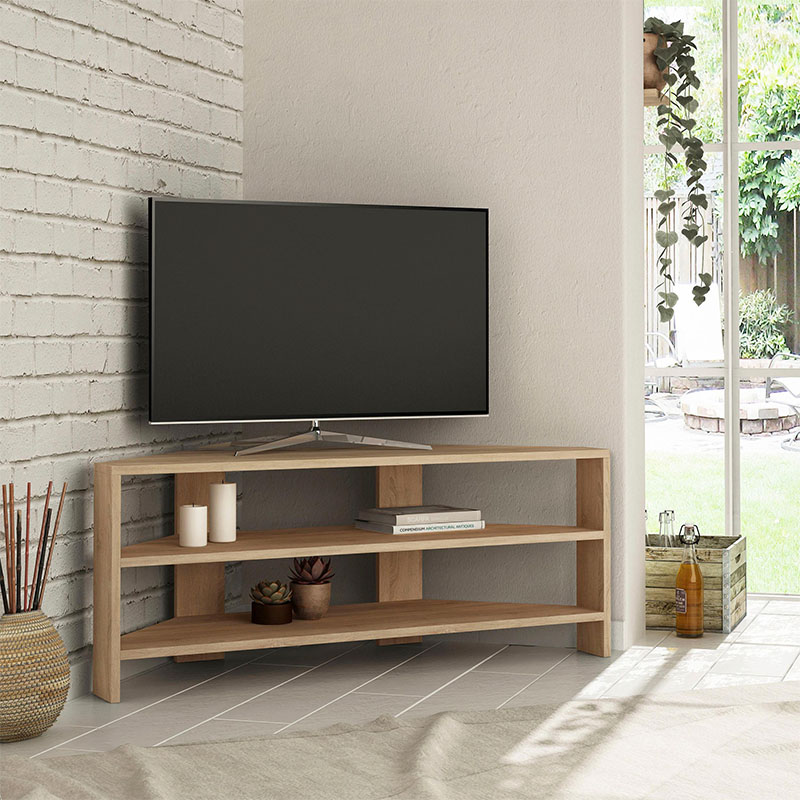 Έπιπλο τηλεόρασης γωνιακό Thales Megapap χρώμα sapphire oak 110x36x45εκ. - Image 4