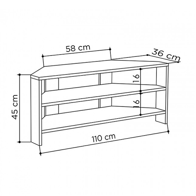 Έπιπλο τηλεόρασης γωνιακό Thales Megapap χρώμα sapphire oak 110x36x45εκ. - Image 6