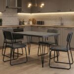 Τραπέζι Roger Megapap Mdf - μεταλλικό χρώμα σκούρο γκρι σκυροδέματος 120x70x75εκ.