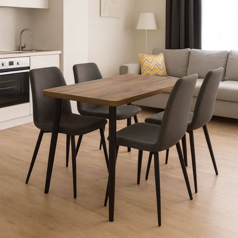 Τραπέζι Levico Megapap Mdf - μεταλλικό χρώμα ακακίας 130x75x75εκ.