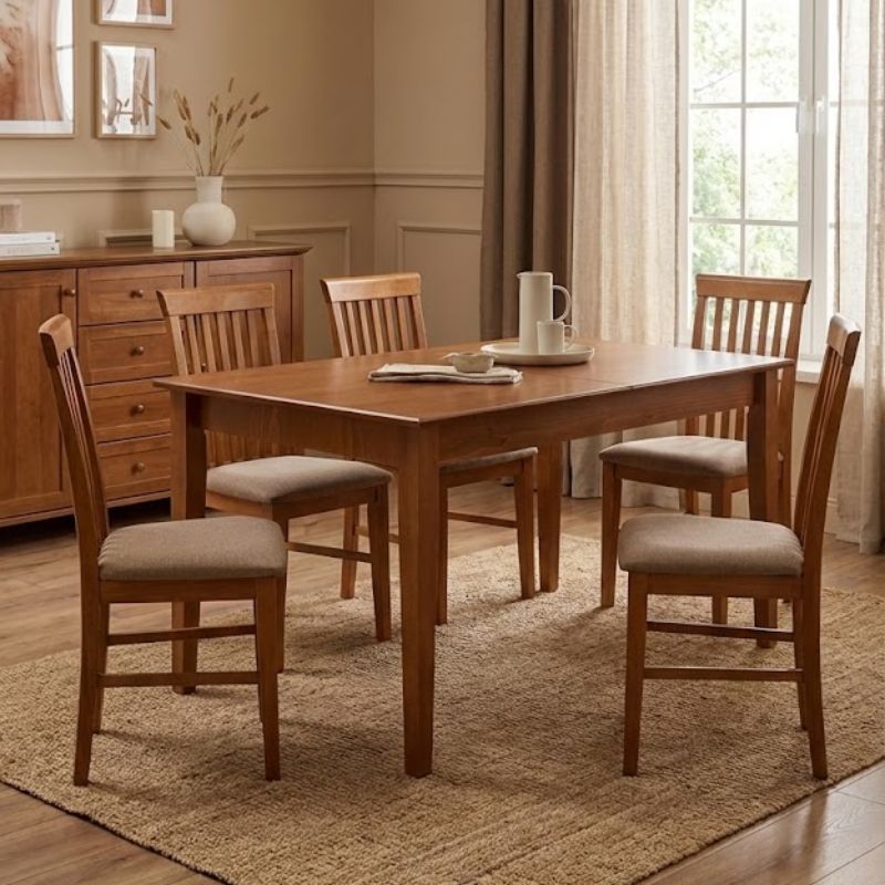 Καρέκλα τραπεζαρίας Francis Megapap από μασίφ ξύλο οξιάς χρώμα καρυδί 48x42x96εκ. - Image 2