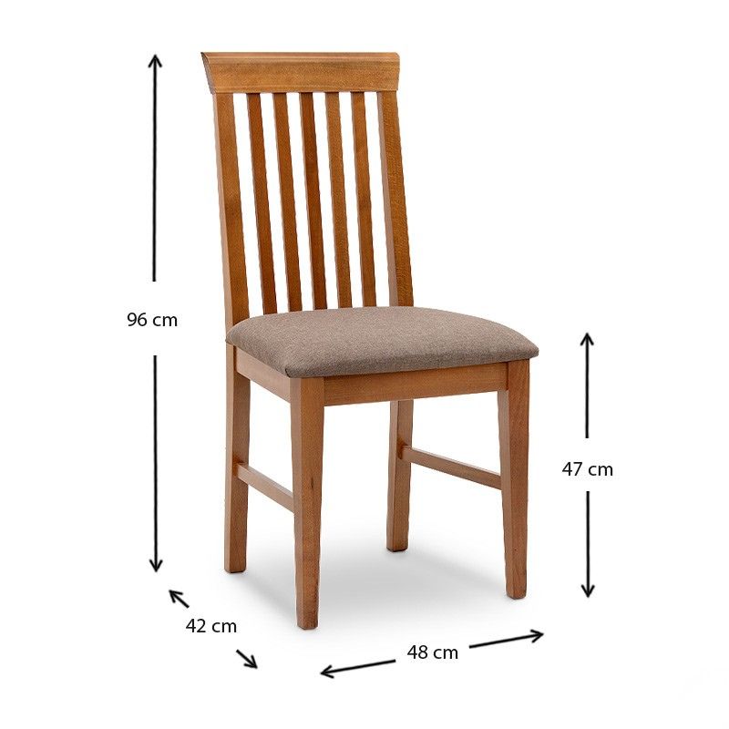 Καρέκλα τραπεζαρίας Francis Megapap από μασίφ ξύλο οξιάς χρώμα καρυδί 48x42x96εκ. - Image 5