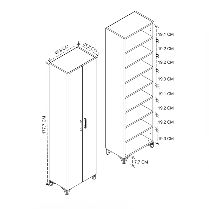 Ντουλάπα - Παπουτσοθήκη Lilly Megapap χρώμα pine oak 49x32x178εκ. - Image 6