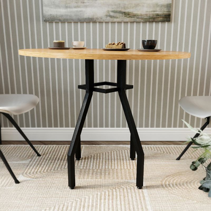 Τραπέζι Roma Megapap χρώμα pine oak Ø80x75εκ. - Image 2