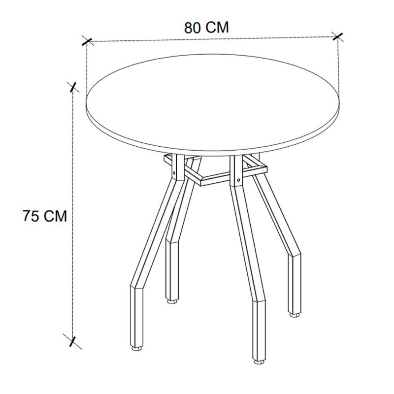 Τραπέζι Roma Megapap χρώμα pine oak Ø80x75εκ. - Image 4