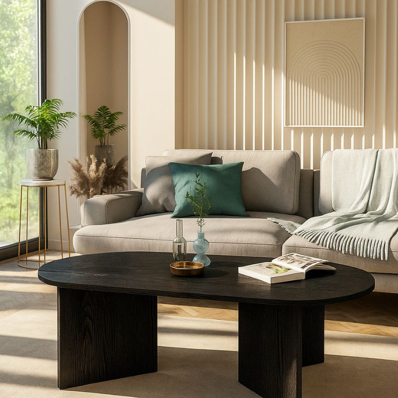 Τραπεζάκι σαλονιού Cortado Megapap χρώμα sencron black 120x60x39,6εκ. - Image 3