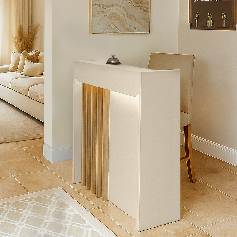 Γραφείο υποδοχής - reception Karibu Megapap με LED χρώμα sandstone - sepet oak 90x40x100εκ. - Image 2