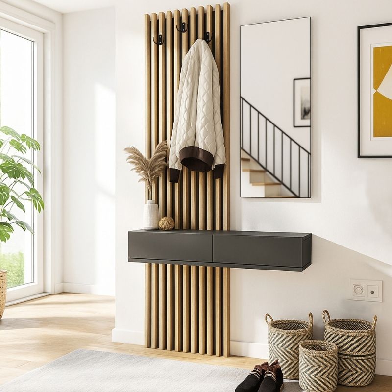 Έπιπλο εισόδου Elois Megapap χρώμα ανθρακί - sepet oak 96,6x26,8x195,5εκ. - Image 4