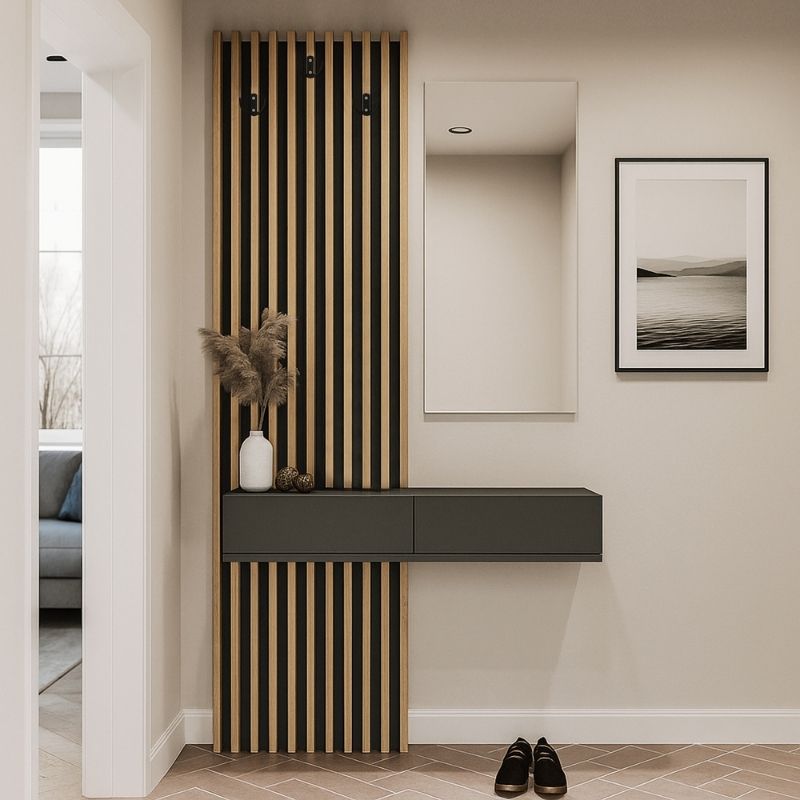 Έπιπλο εισόδου Elois Megapap χρώμα ανθρακί - sepet oak 96,6x26,8x195,5εκ. - Image 5