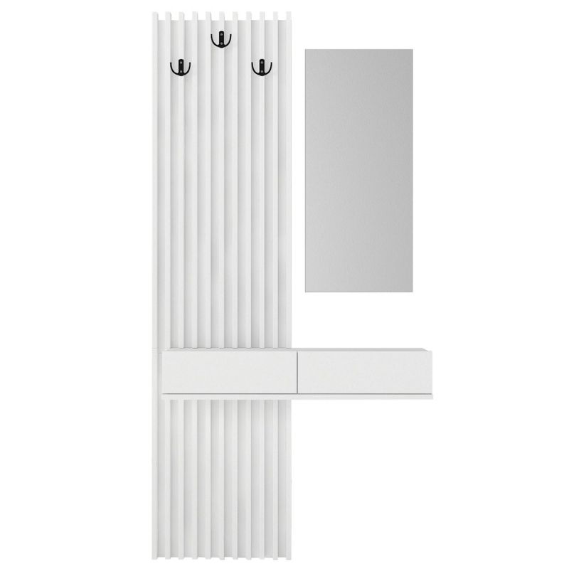 Έπιπλο εισόδου Elois Megapap χρώμα λευκό 96,6x26,8x195,5εκ. - Image 6