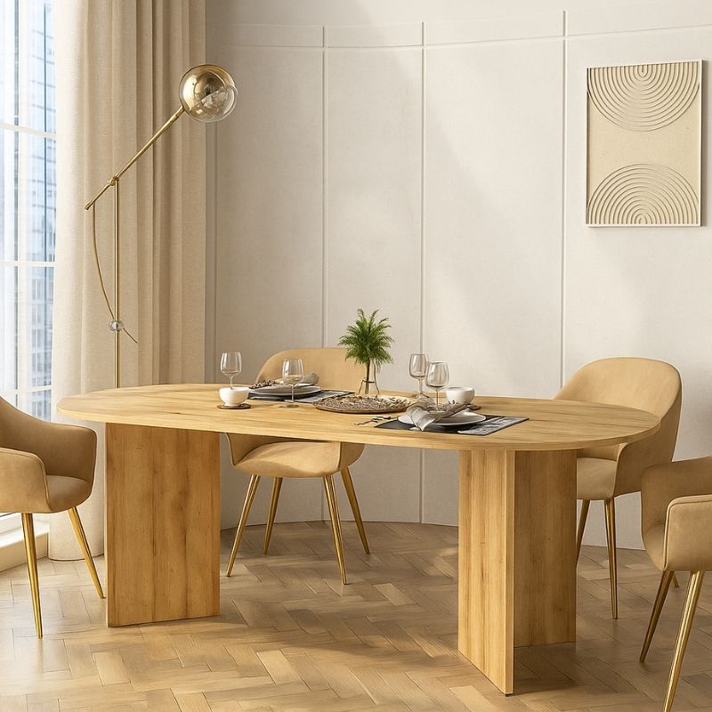 Τραπέζι Cortado Megapap χρώμα sapphire oak 200x90x74εκ. - Image 3