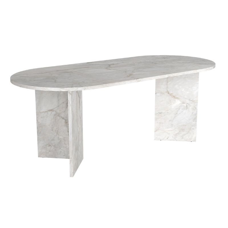 Τραπέζι Cortado Megapap χρώμα λευκό εφέ μαρμάρου 200x90x74εκ. - Image 6