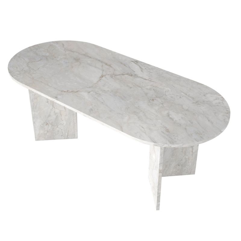 Τραπέζι Cortado Megapap χρώμα λευκό εφέ μαρμάρου 200x90x74εκ. - Image 8