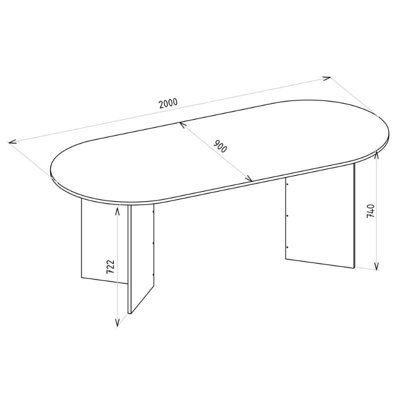 Τραπέζι Cortado Megapap χρώμα λευκό εφέ μαρμάρου 200x90x74εκ. - Image 9