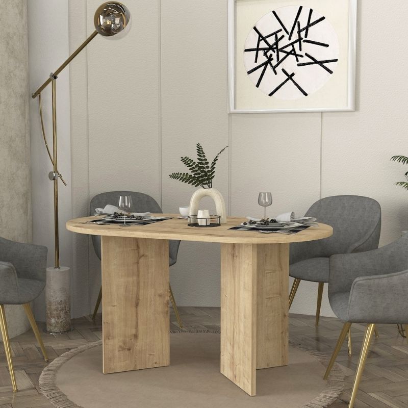 Τραπέζι Cortado Megapap χρώμα sapphire oak 138x80x75εκ. - Image 2