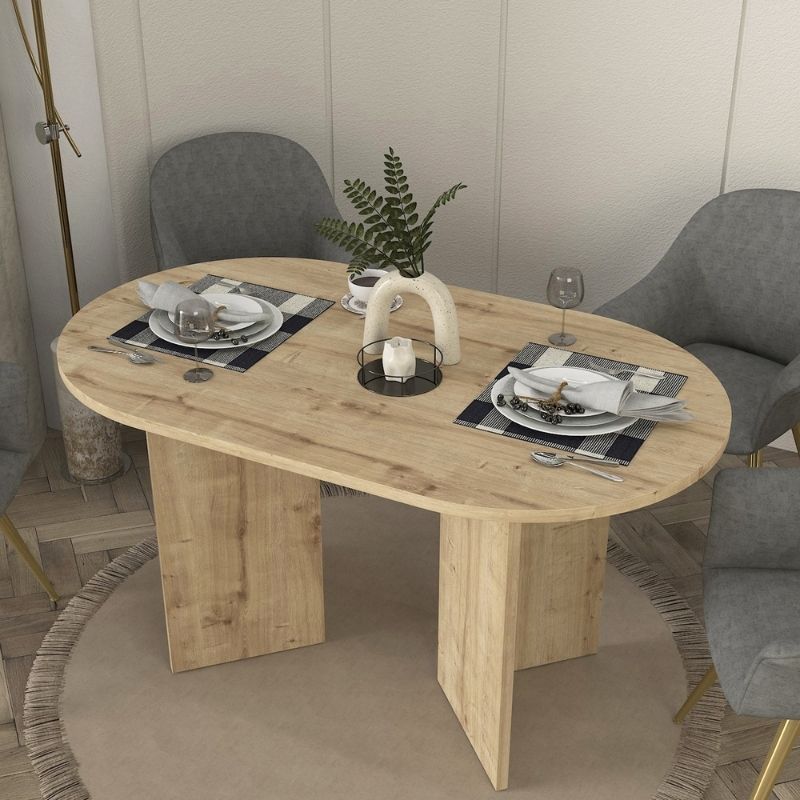 Τραπέζι Cortado Megapap χρώμα sapphire oak 138x80x75εκ. - Image 3