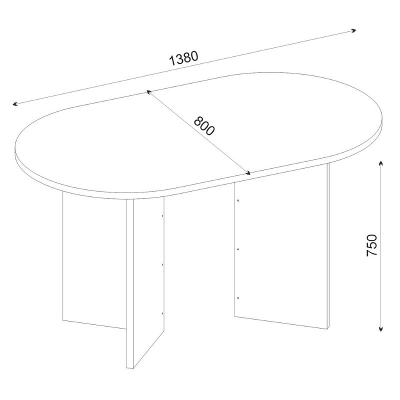 Τραπέζι Cortado Megapap χρώμα sencron black 138x80x75εκ. - Image 6