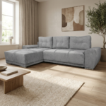 Havana-M Γωνιακός καναπές κρεβάτι με αποθηκευτικό χώρο 270x181x89εκ. Γκρι Ανοιχτό Αριστερή Γωνία