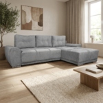 Havana-M Γωνιακός καναπές κρεβάτι με αποθηκευτικό χώρο 270x181x89εκ. Γκρι Ανοιχτό Δεξιά Γωνία