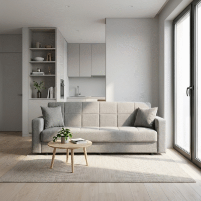 Sebastian καναπές κρεβάτι με αποθηκευτικό χώρο 210x78εκ. Γκρι ανοιχτό