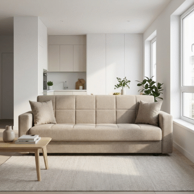 Sebastian καναπές κρεβάτι με αποθηκευτικό χώρο 210x78εκ. Μπεζ