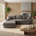 VIRGINIA Γωνιακός καναπές κρεβάτι με αποθηκευτικό χώρο 246x190εκ. MS08 Elephant Αριστερή Γωνία