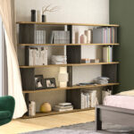 Alana βιβλιοθήκη 220x32x163εκ. Artisan Oak / Black thread