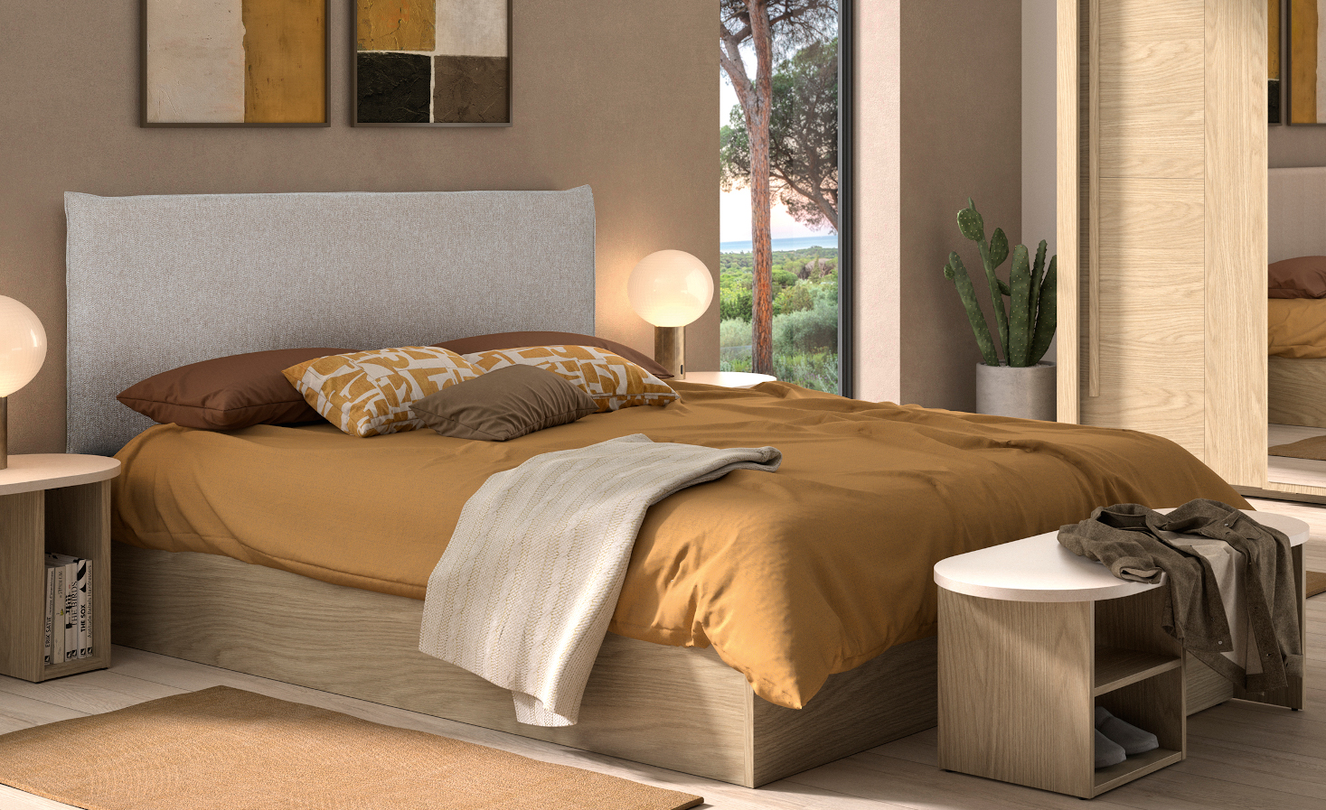 Auriol κρεβάτι διπλό με αποθηκευτικό χώρο 166x210x101εκ. ( για στρώμα 160x200εκ. ) Rookwood Oak / Γκρι - Image 2