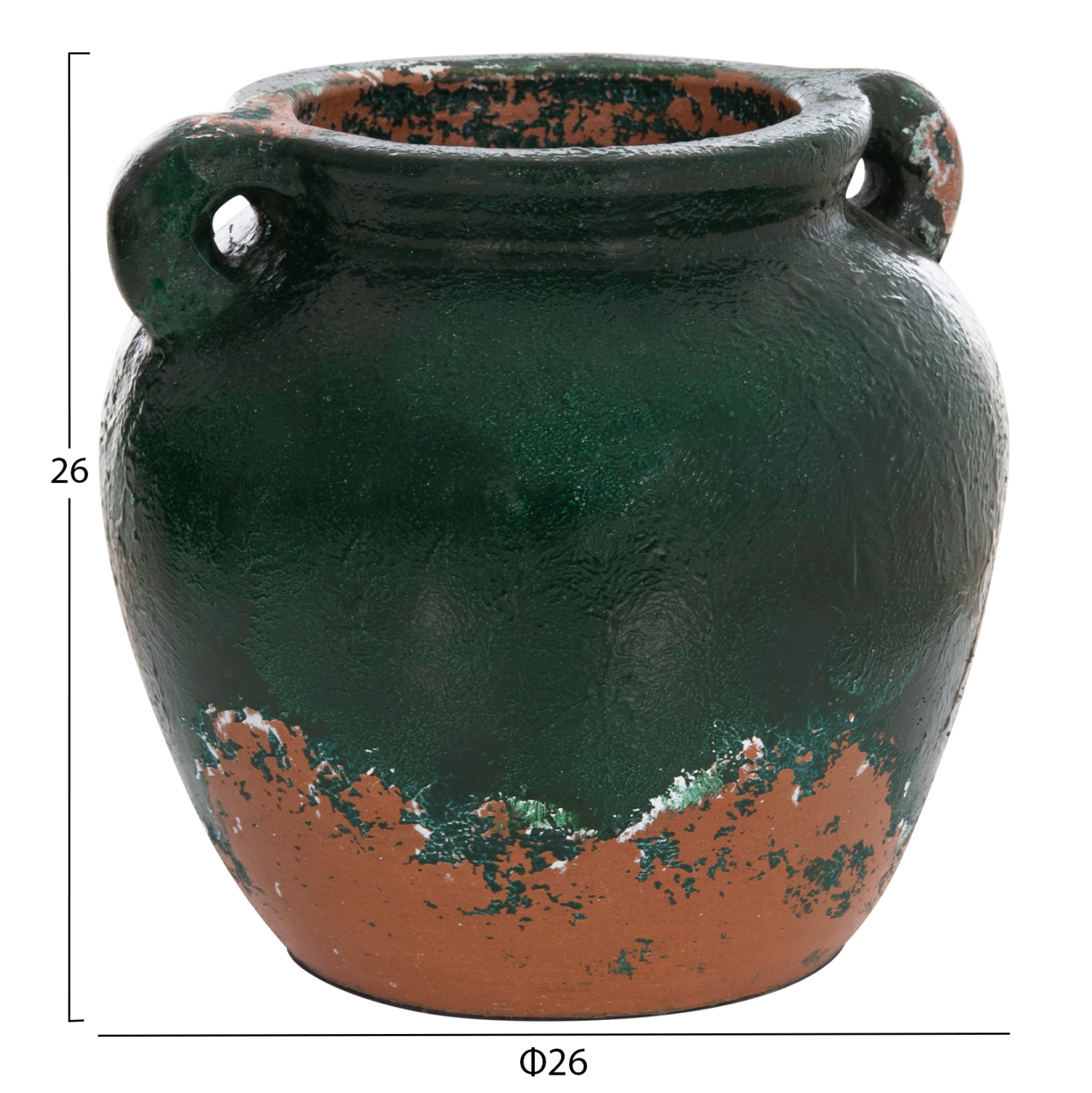 ΔΙΑΚΟΣΜΗΤΙΚΟ ΒΑΖΟ HM4380 ΤΕΡΑΚΟΤΑ ΣΕ ANTIQUE ΠΡΑΣΙΝΗ ΑΠΟΧΡΩΣΗ Φ26Χ26Yεκ. - Image 2