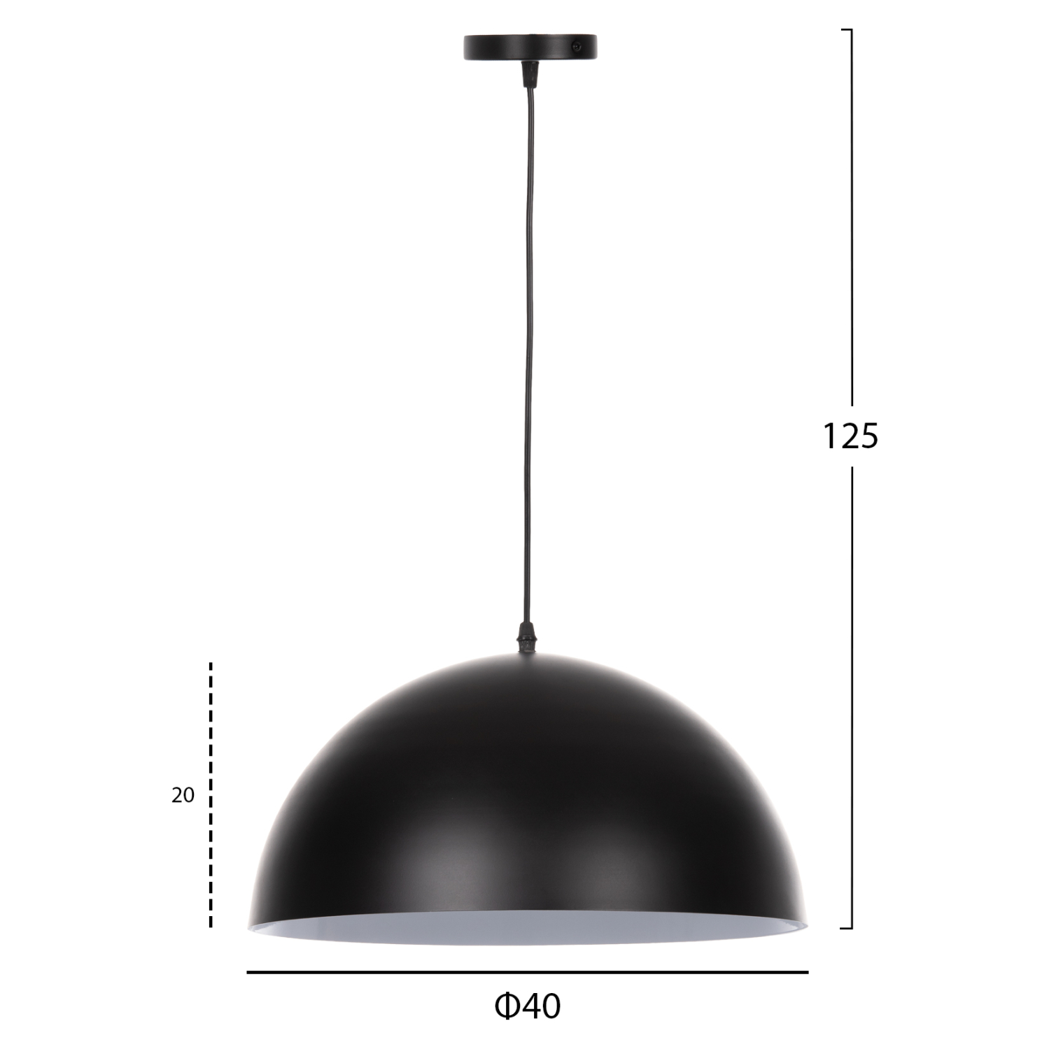 ΦΩΤΙΣΤΙΚΟ ΟΡΟΦΗΣ ΚΡΕΜΑΣΤΟ HM4078 ΜΑΥΡΟ ΜΕΤΑΛΛΙΚΟ ΚΑΠΕΛΟ Φ40x125Yεκ. - Image 2