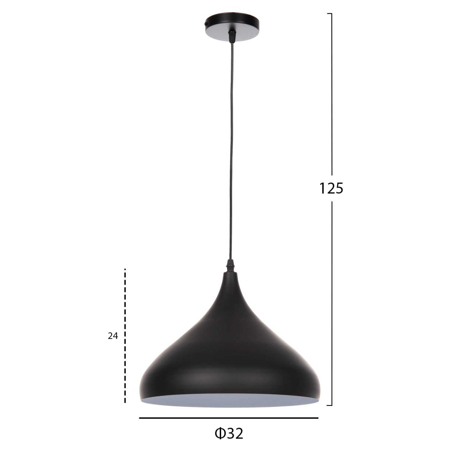 ΦΩΤΙΣΤΙΚΟ ΟΡΟΦΗΣ ΚΡΕΜΑΣΤΟ HM4157 ΜΑΥΡΟ ΜΕΤΑΛΛΙΚΟ ΚΑΠΕΛΟ Φ32x125Υεκ. - Image 2