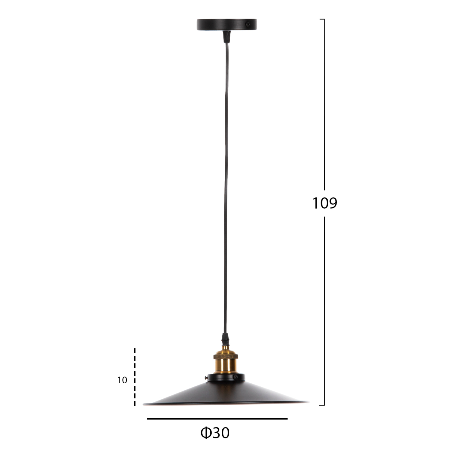 ΦΩΤΙΣΤΙΚΟ ΟΡΟΦΗΣ ΚΡΕΜΑΣΤΟ HM4162 ΜΑΥΡΟ ΜΕΤΑΛΛΟ-ΧΡΥΣΗ ΛΕΠΤΟΜΕΡΕΙΑ Φ30x109Υεκ - Image 2
