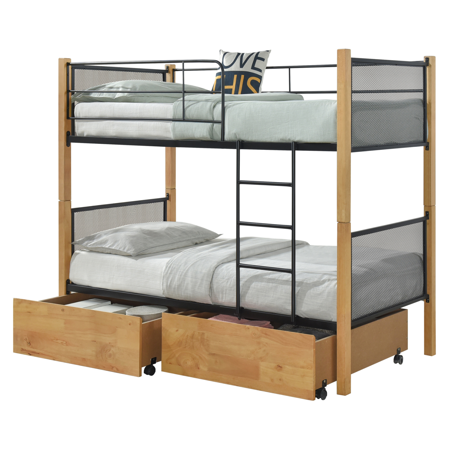 ΚΡΕΒΑΤΙ ΚΟΥΚΕΤΑ ΜΕ 2 ΕΠΙΔΑΠΕΔΙΑ ΣΥΡΤΑΡΙΑ RAYVEN HM21119.02 ΞΥΛΟ-ΜΕΤΑΛΛΟ-ΓΙΑ ΣΤΡΩΜΑΤΑ 90x190εκ