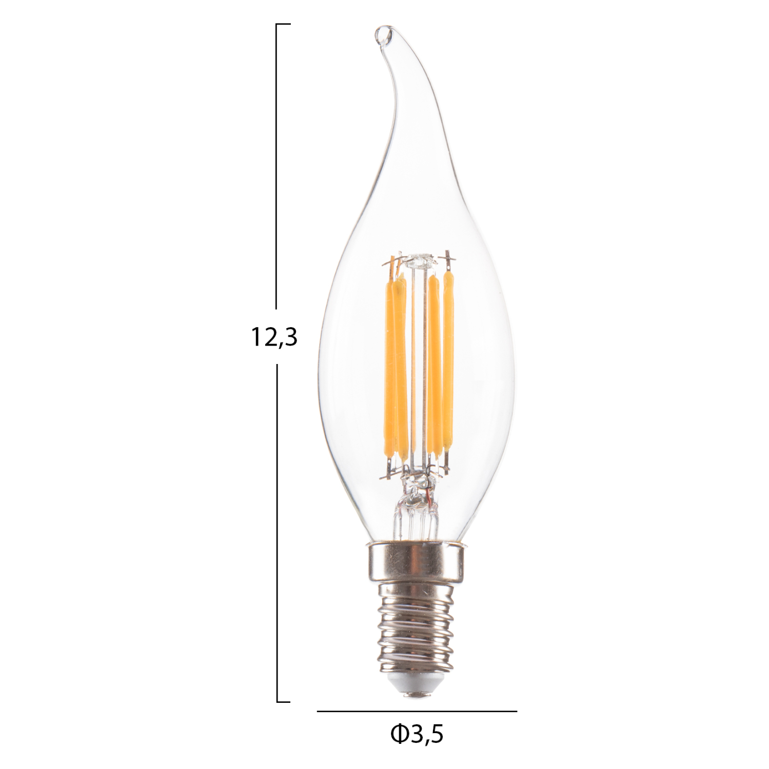 ΛΑΜΠΤΗΡΑΣ HM4047.01 ΣΤΥΛ ΦΛΟΓΑ LED FILAMENT 6W E14 3000K ΔΙΑΦΑΝΟ DIMMABLE - Image 2