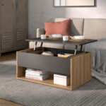 Urban τραπεζάκι σαλονιού με σερβιτόρο 90x60x44/55εκ. Helvezia Oak / Ανθρακί