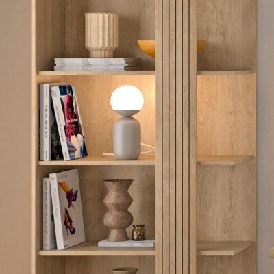 Faro βιβλιοθήκη 80x35x190εκ. Blond Oak / Μαύρο