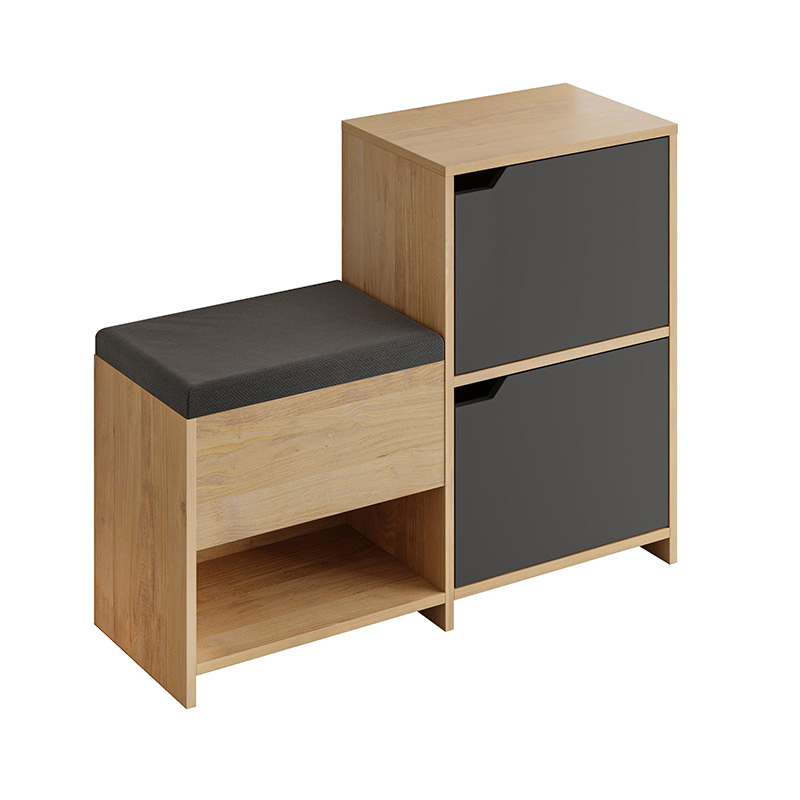 Παπουτσοθήκη Haven Megapap χρώμα sapphire oak - ανθρακί 101x35x80,4εκ. - Image 4