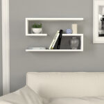 Ραφιέρα τοίχου Jenika Megapap 2 τεμαχίων χρώμα λευκό 60x14,5x18εκ.