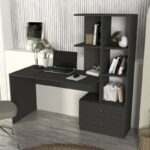 Γραφείο εργασίας Mantra Megapap χρώμα ανθρακί 150x60x152εκ.