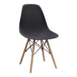 Σετ τραπεζαρία 5τμχ Allos - Nova Megapap χρώμα sapphire oak - μαύρο 75x75x77εκ.