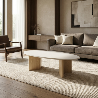 Solena τραπεζάκι σαλονιού οβάλ 136x60x39εκ. Rookwood Oak