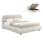 ΚΡΕΒΑΤΙ ΜΕ ΑΠΟΘ.ΧΩΡΟ MOLEN HM730.03 ΜΠΕΖ ΜΠΟΥΚΛΕ ΥΦΑΣΜΑ--ΓΙΑ ΣΤΡΩΜΑ 160x200εκ